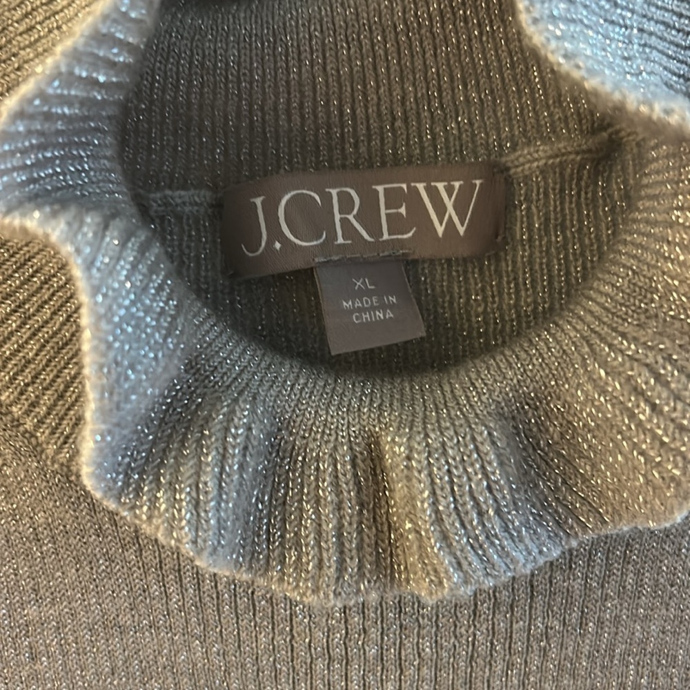 J. Crew Metallic Ruffle Neck Sweater - Picture 6 of 7